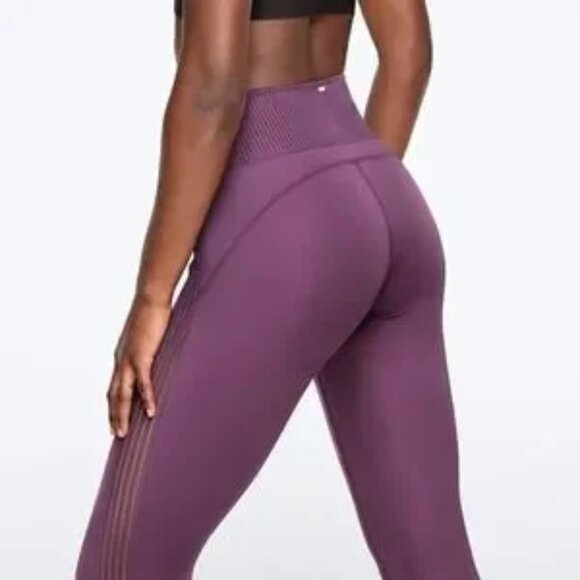 VS PINK Ultimate High Waist Stripe Trim‎ 7/8 Ankle Leggings Large - Picture 2 of 15
